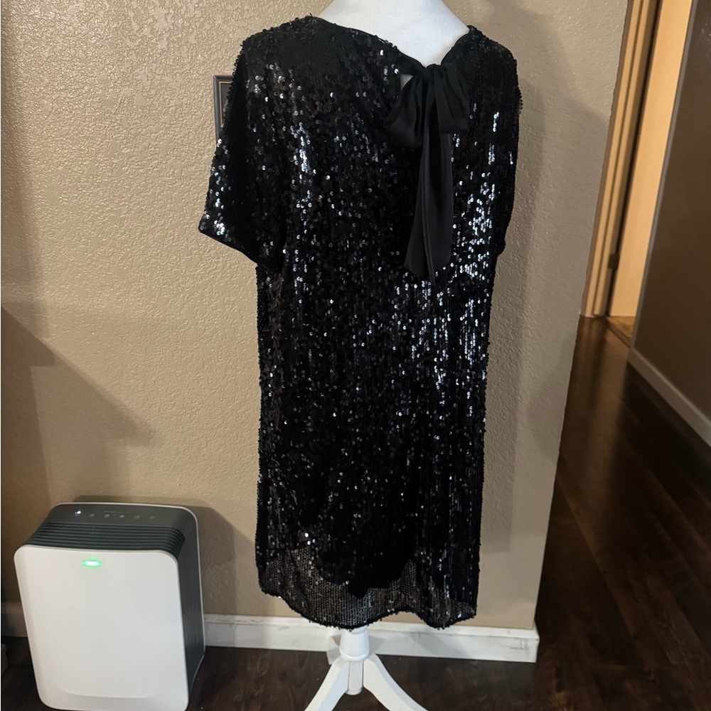 Nine West Black Sequin Shirt Mini Dress - Picture 3 of 5